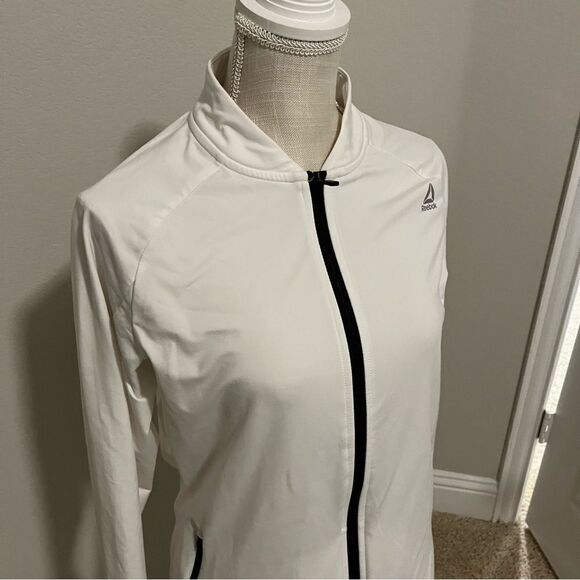 Reebok White Zipper Jacket Size Medium - Picture 4 of 6